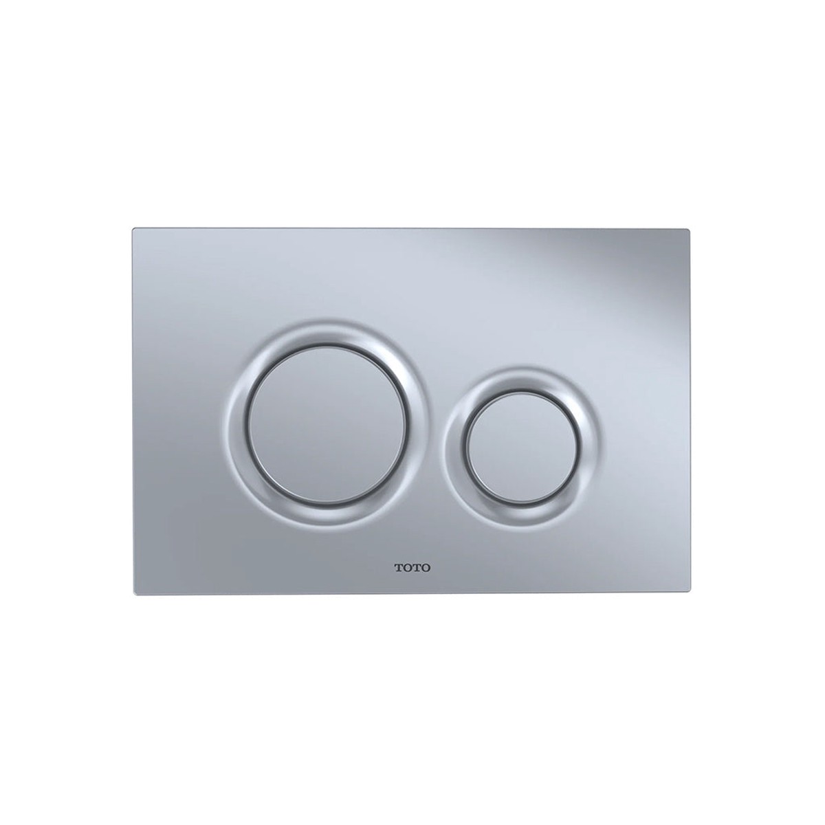 Basic Round Dual Toilet Flush Plate - Wall Mount - 10 AbsMatte Silver