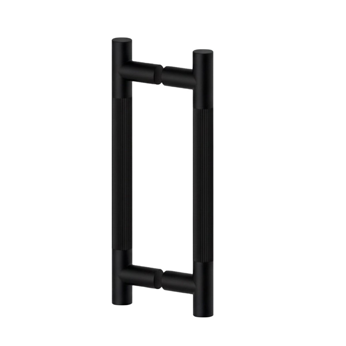 Circo Straight Knurled Double Shower Door Handle - Door Mount - 8 BrassMatt Black