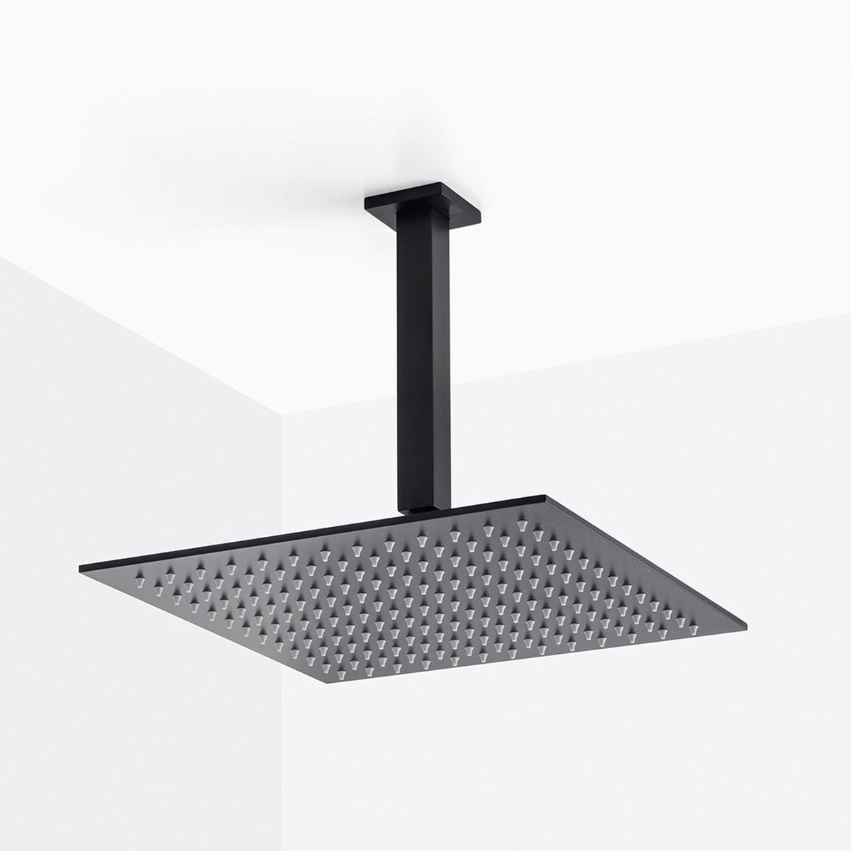 Devon Complete Square Shower Head - Ceiling Mount - 12 BrassMatt Black