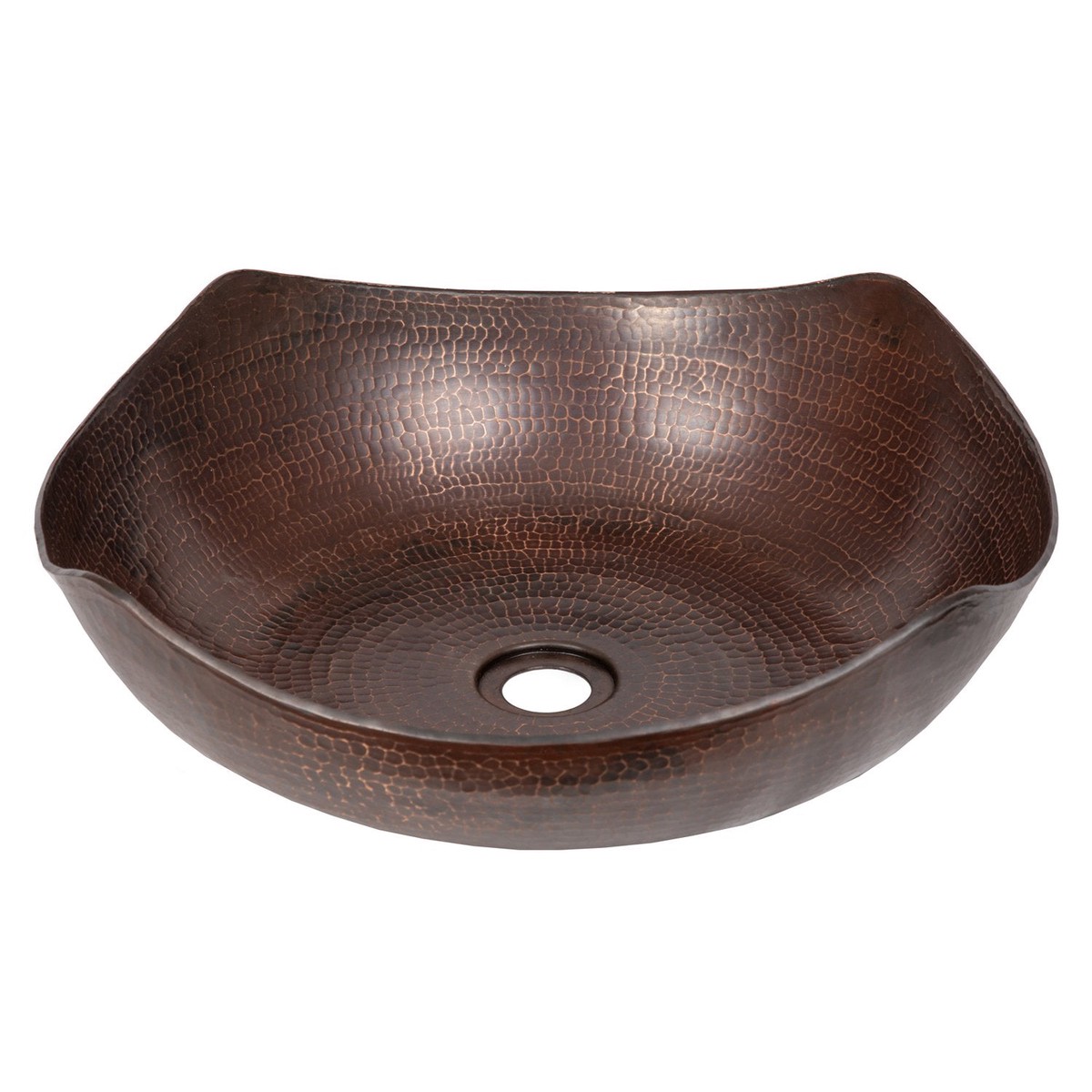 Eden Bath Arched Edges Copper Vessel Sink - Antique Dark Copper