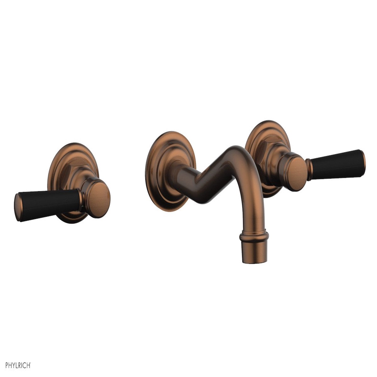 HENRI Wall Lavatory Set - Satin Black Lever Handles 161-12