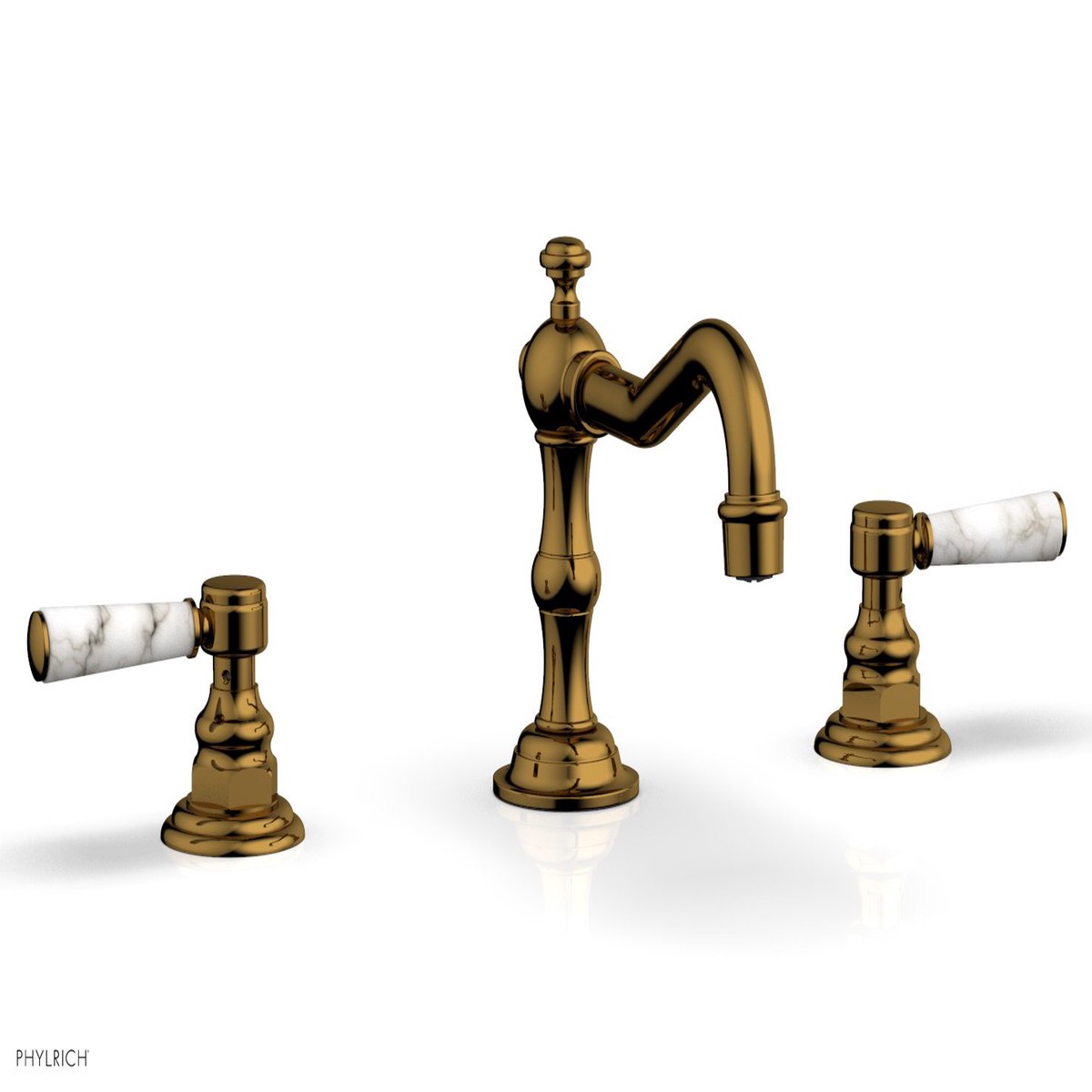 HENRI Widespread Faucet - White Marble Lever Handles 161-03