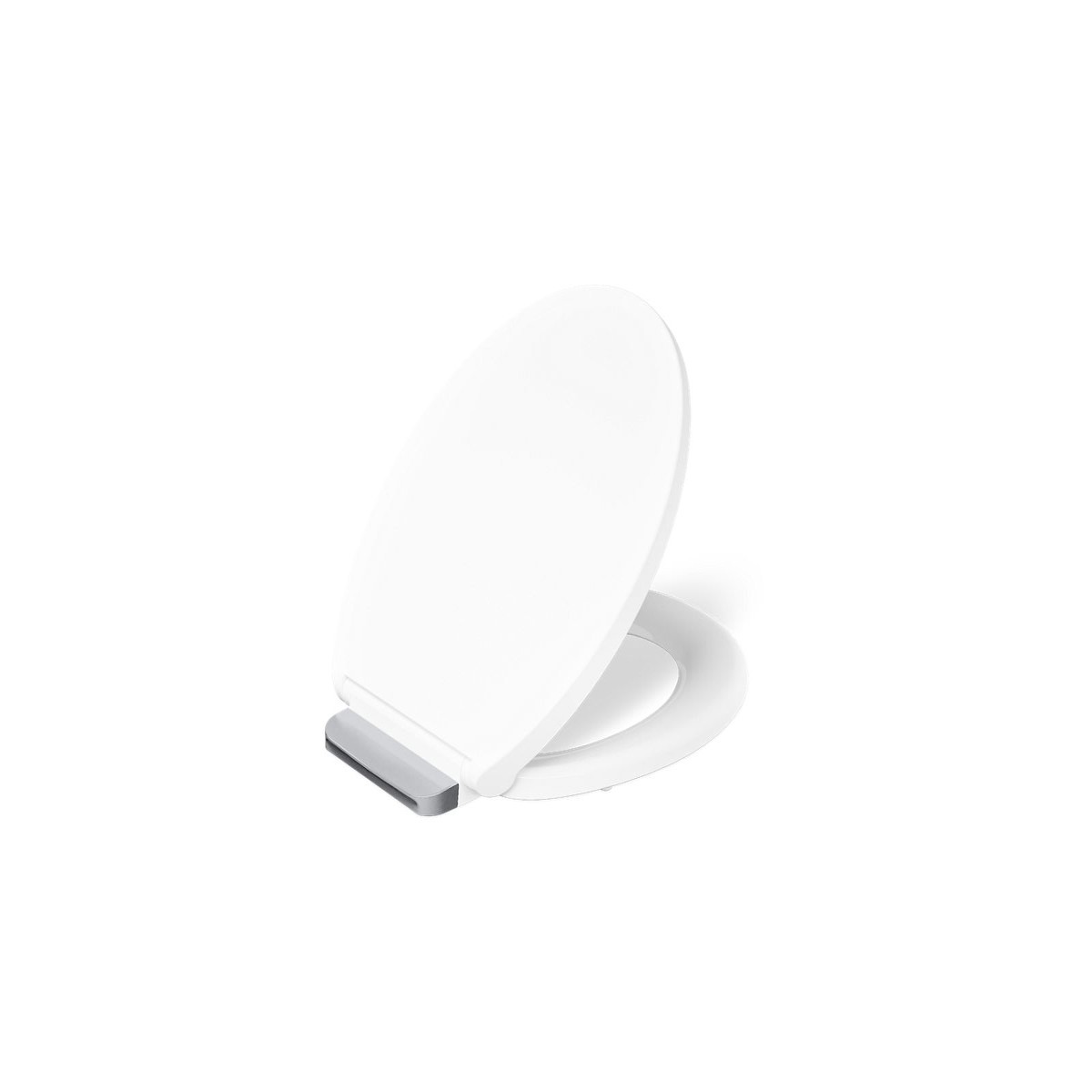 KOHLER K-27332-CP Glissade ReadyLatch Quiet-Close Round-front Toilet Seat Polished Chrome Hinge