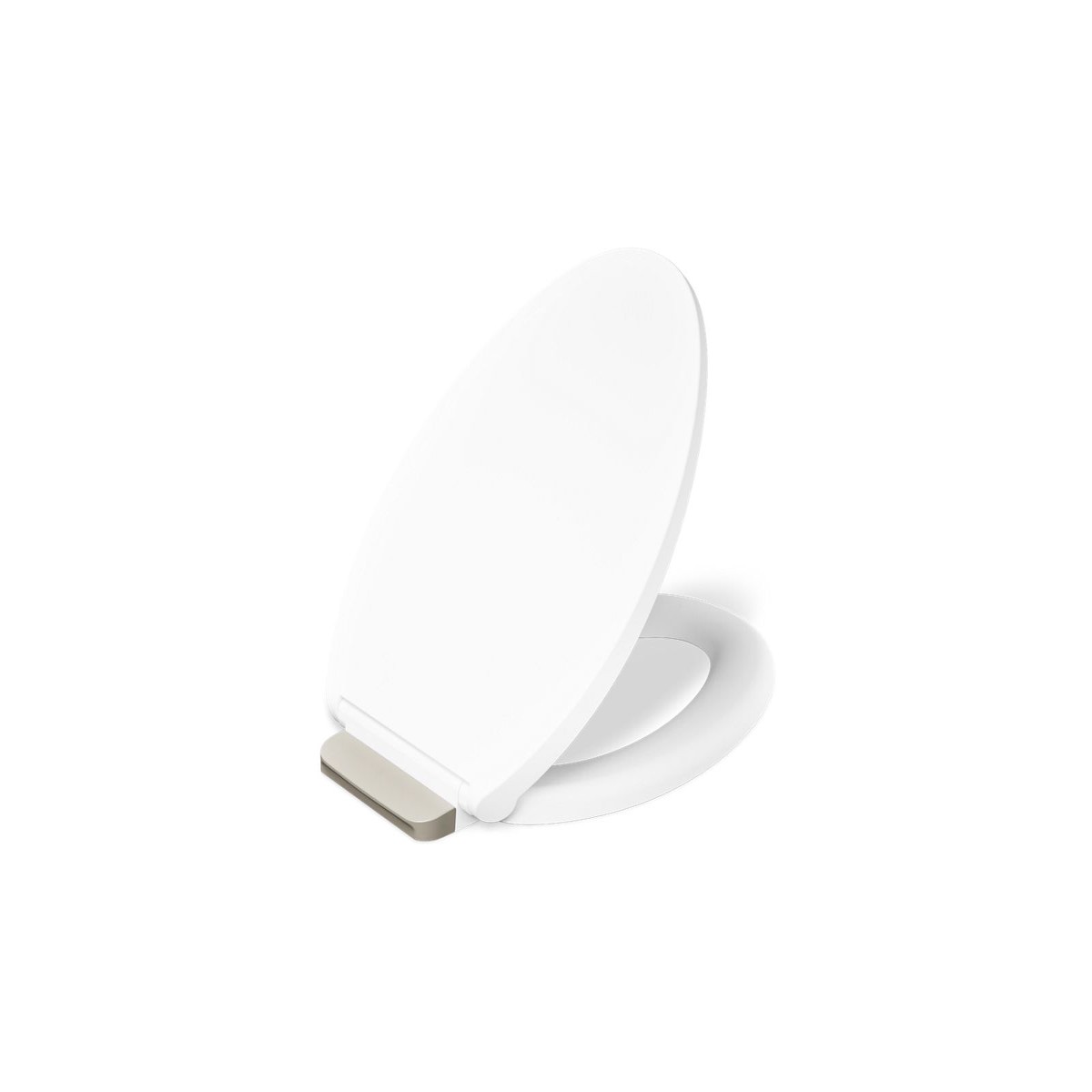 KOHLER K-36593-BN Covert ReadyLatch Quiet-Close Elongated Toilet Seat