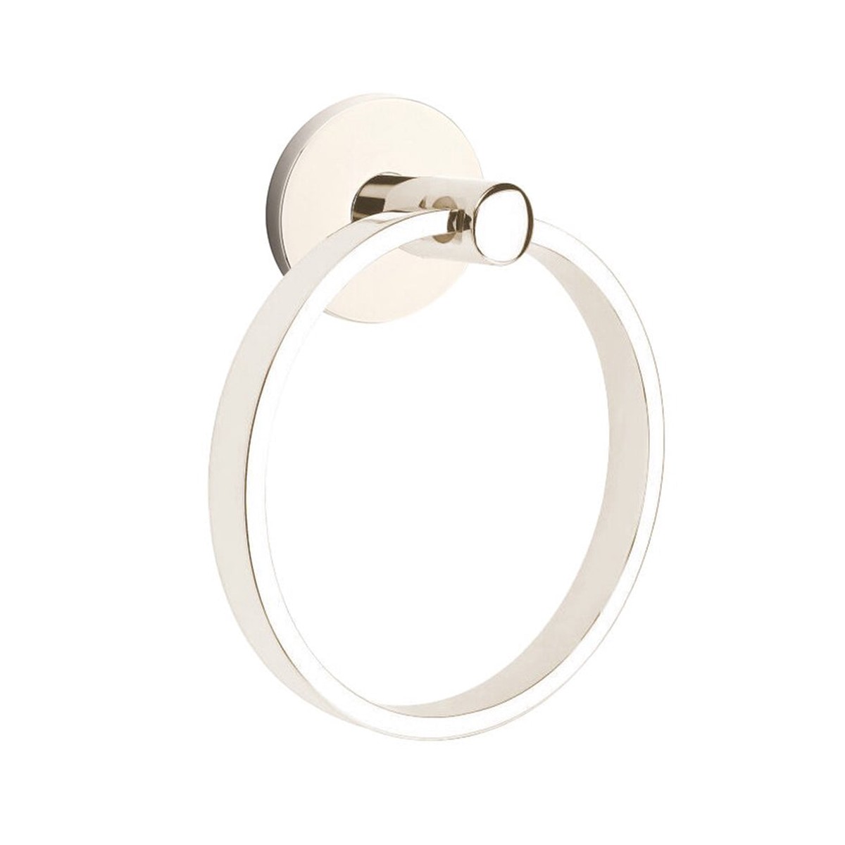 Modern Disk Towel Ring - Wall Mount - 6 BrassPolished Nickel