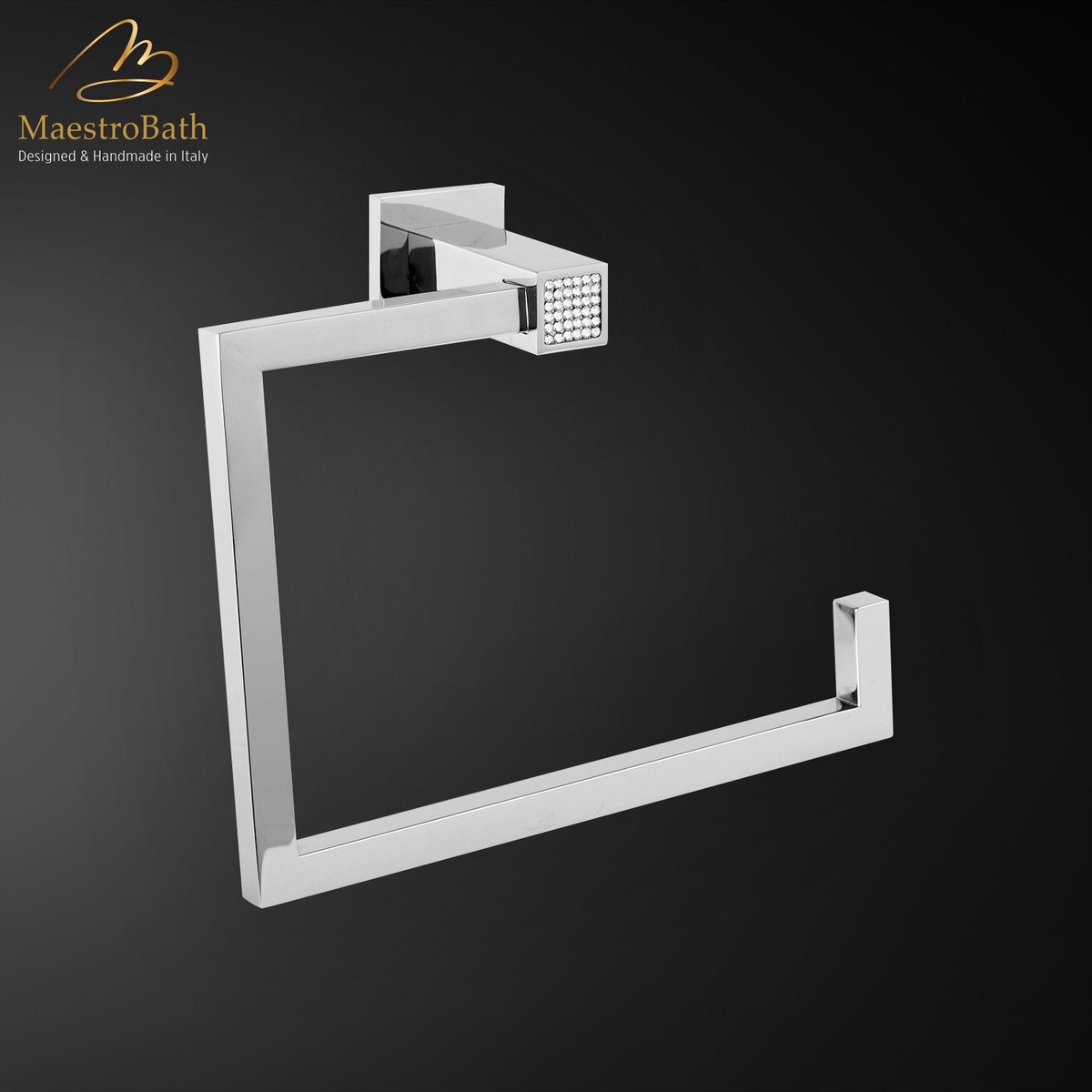 Skip Diamond Towel Ring Polished Chrome