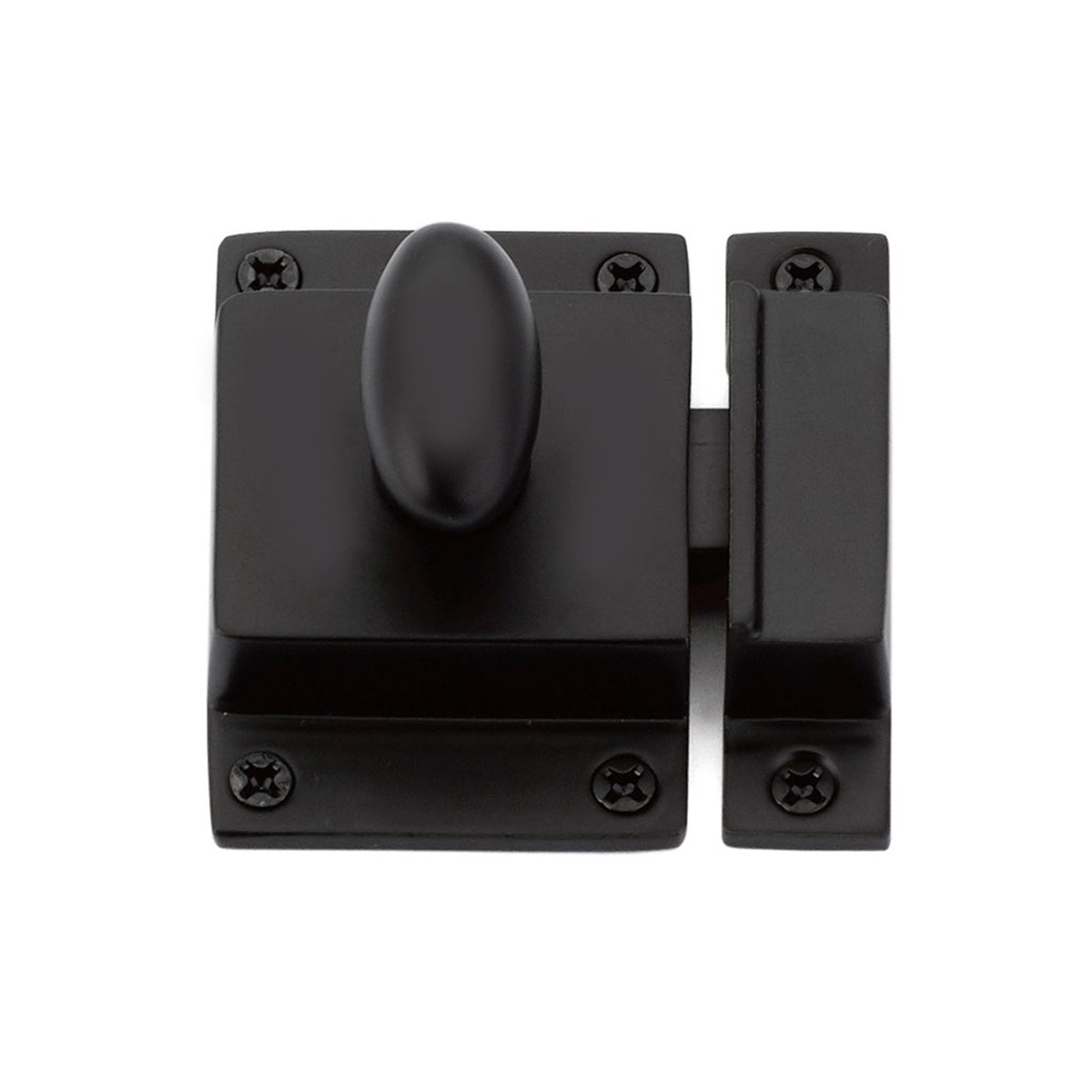 Square Cabinet Latch - Cabinet Mount - 2 BrassFlat Black