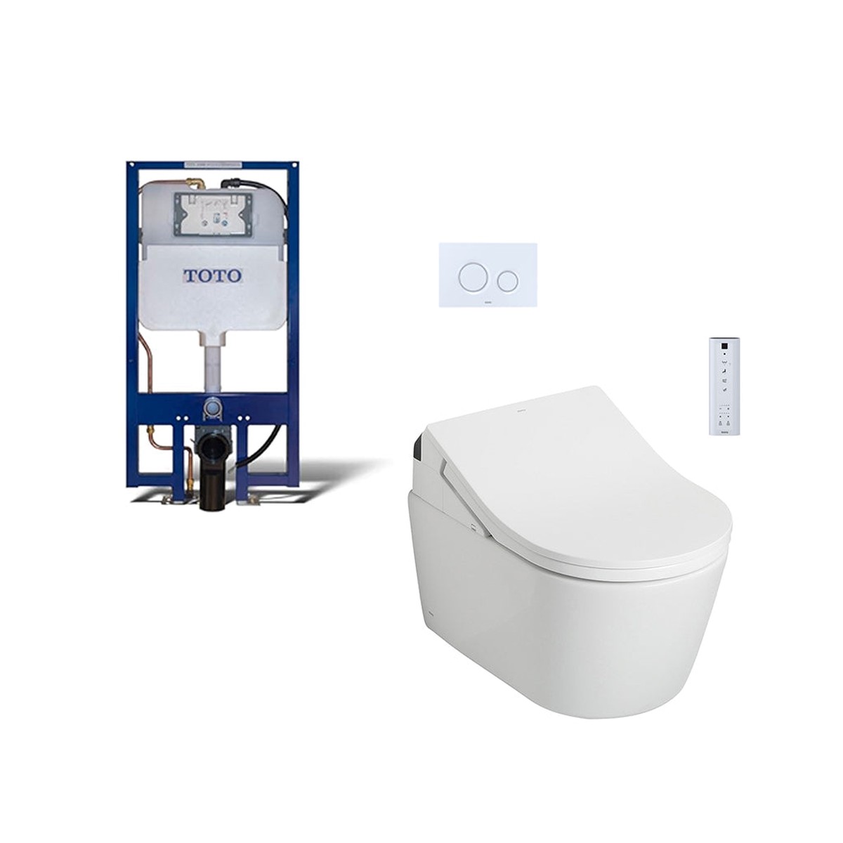Washlet RX Elongated Complete Auto Flush One Piece Toilet with Smart Bidet Seat - Wall Mount - 15 Vitreous ChinaCotton