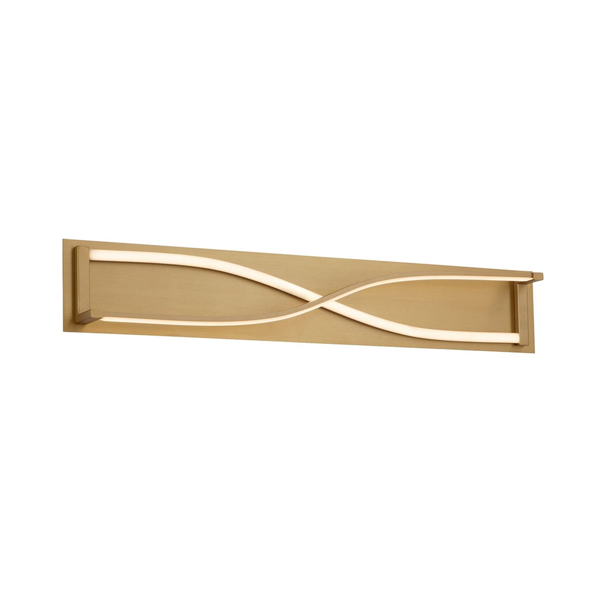 Hyperion Rectangular Led Light Fixture - Wall Mount - 34 Cold Rolled Steel AcrylicAged Brass