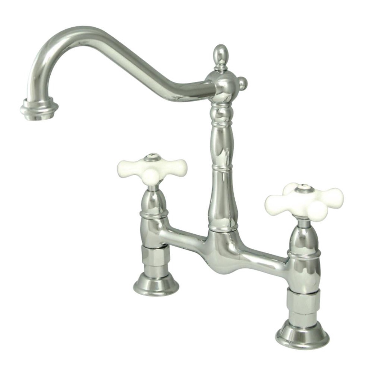 Kingston Brass Heritage Deck Mount 2-Hole Kitchen Bridge Faucet