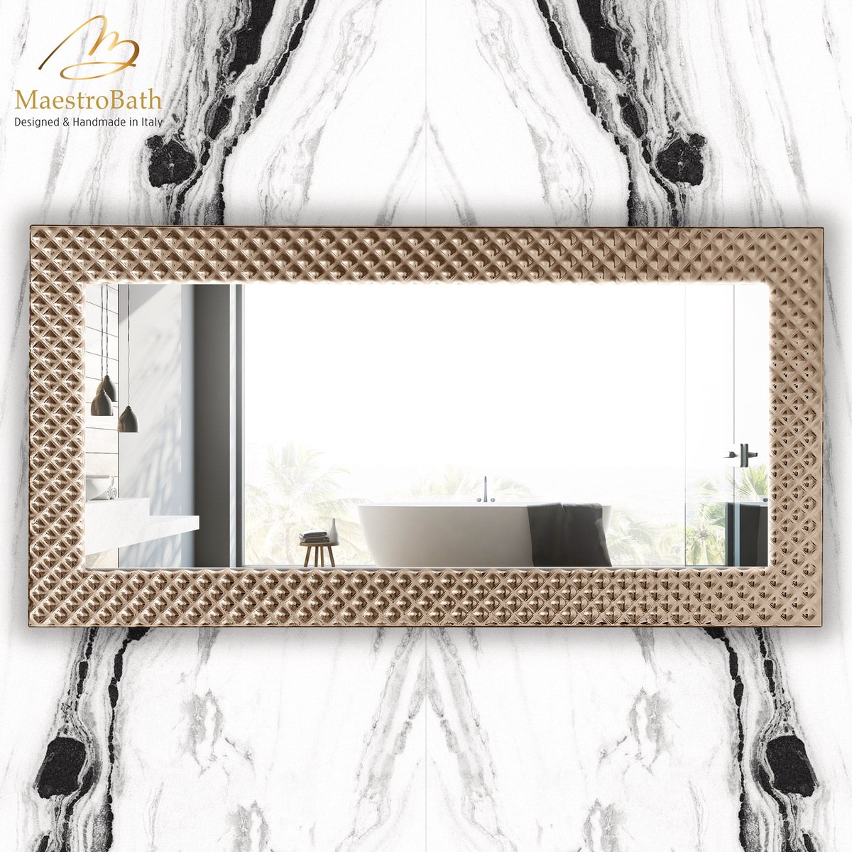 Lucent Luxury Crystal Double Vanity LED Mirror Silver and Bronze