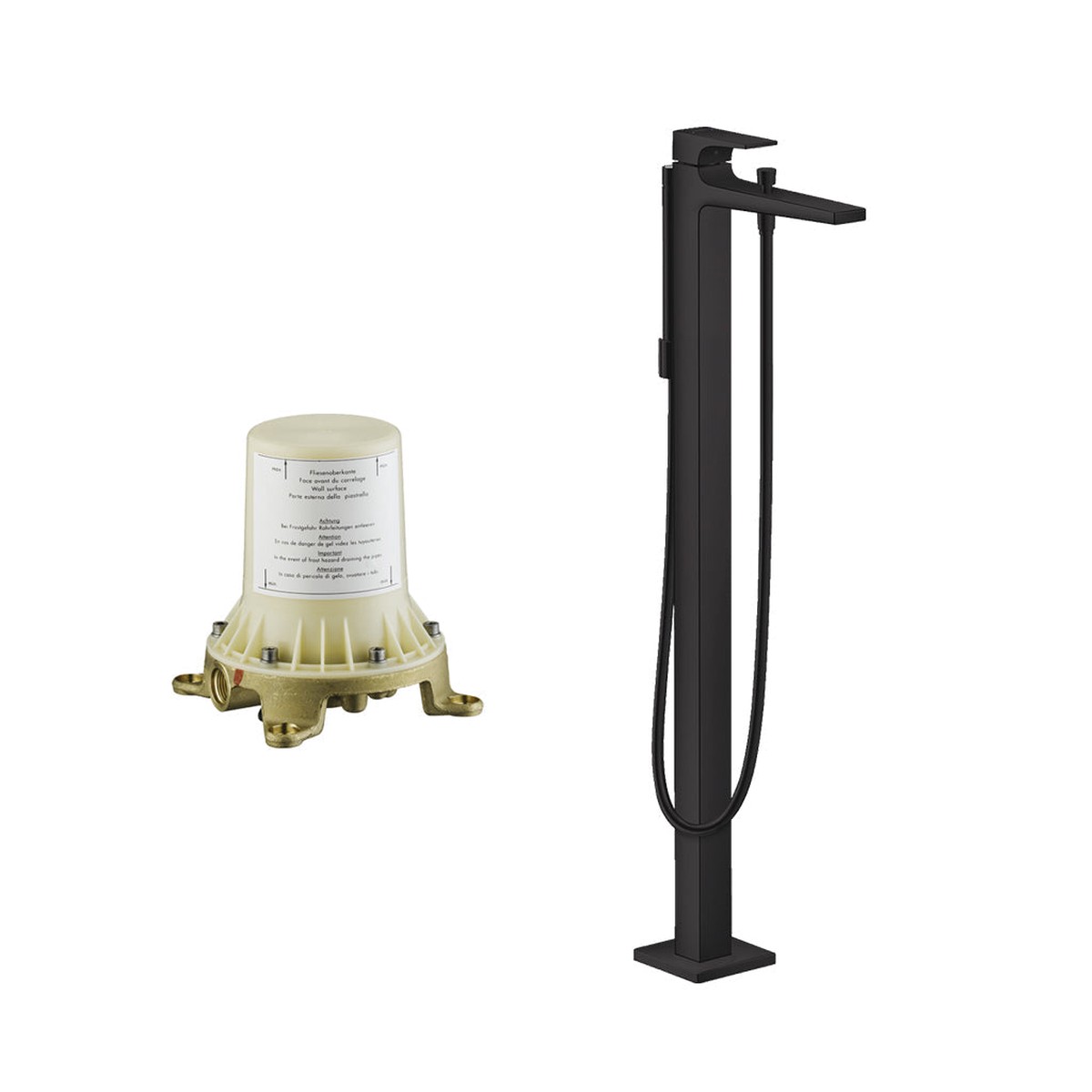 Metropol Tub Faucet with Rough In Valve - Free Standing - 35 BrassMatt Black
