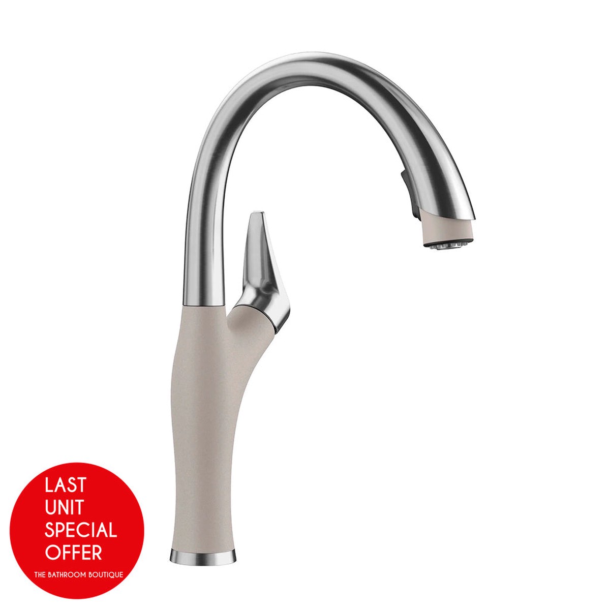 Artona Pull Out Kitchen Faucet - High Single Hole - 9 BrassSteelConcrete Gray - Last Unit Special Offer