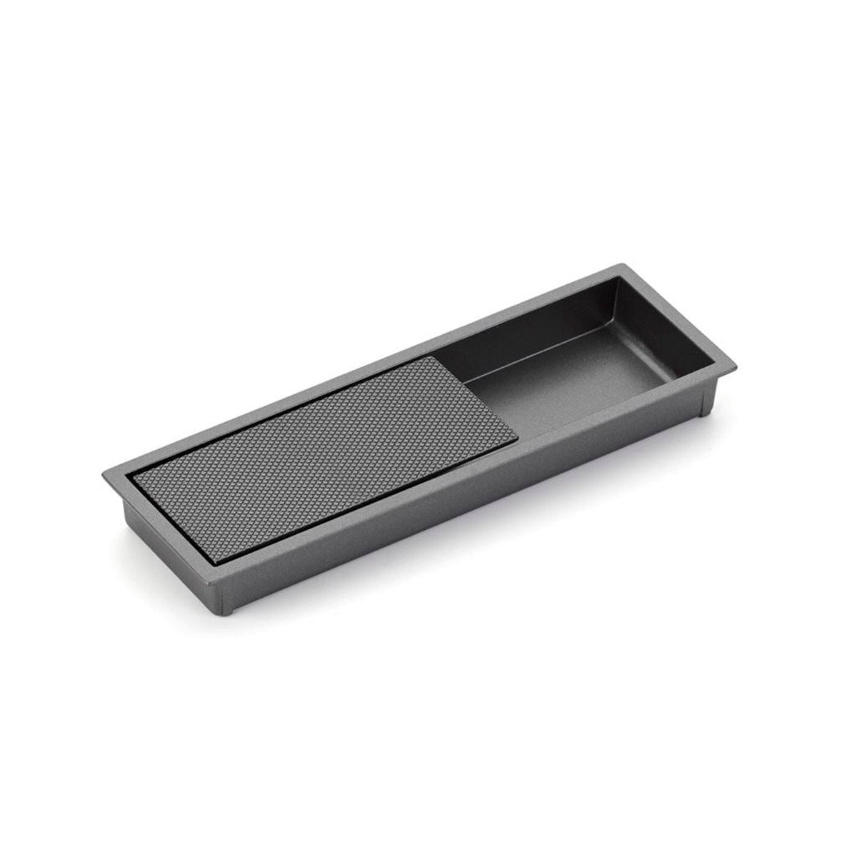 Modo Rectangular Cabinet Recessed Pull - Cabinet Mount - 7 ZincGun Metal