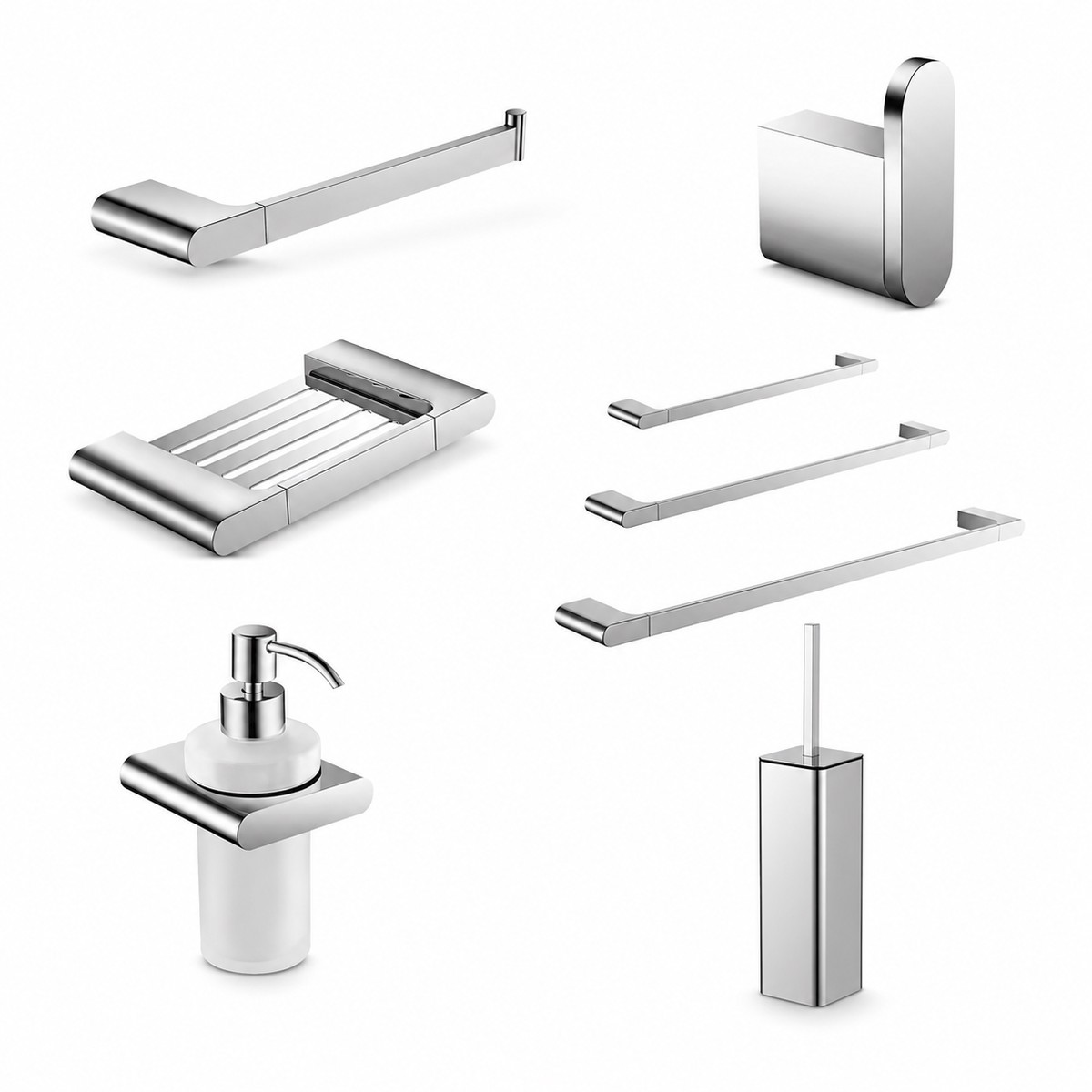 Moon Bathroom Accesories Set - Wall MountPolished Chorme