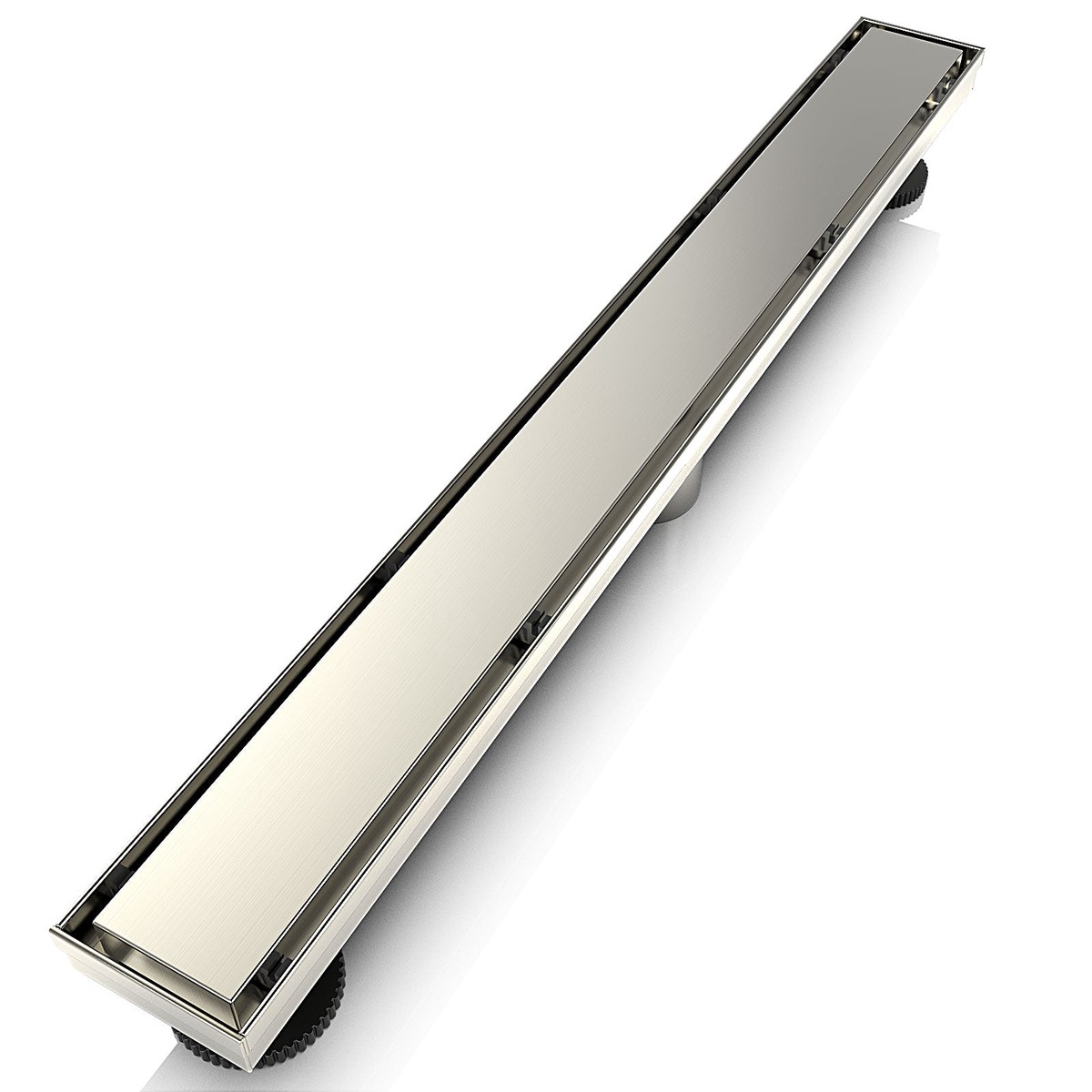 WEBANG 24 Inch Reversible 2-in-1 Linear Shower Drain With Accessories Brushed Nickel