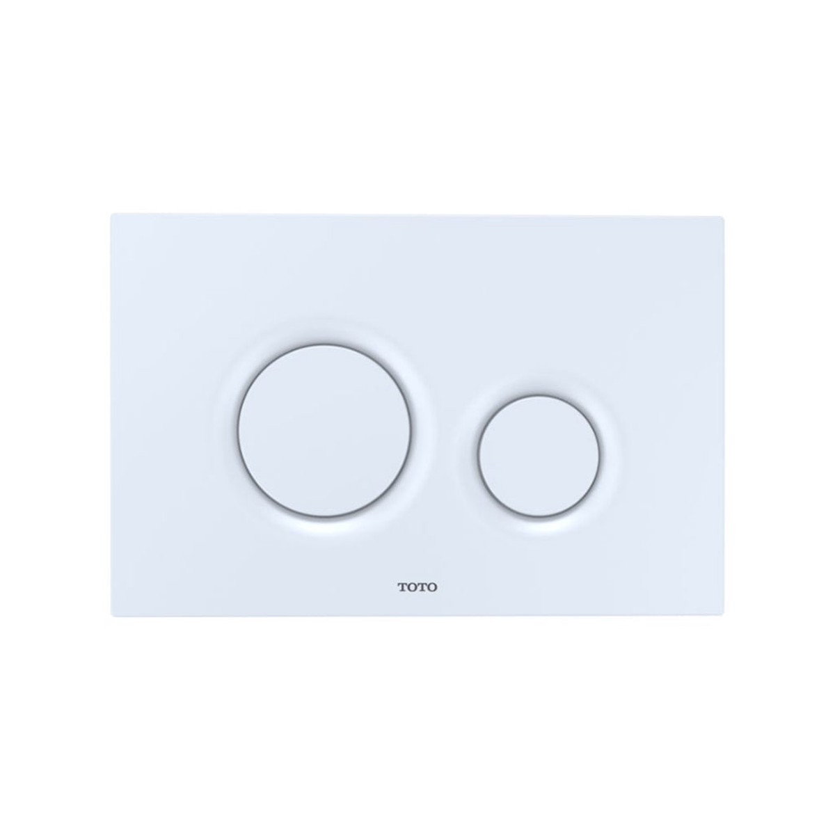 Basic Round Dual Toilet Flush Plate - Wall Mount - 10 AbsWhite