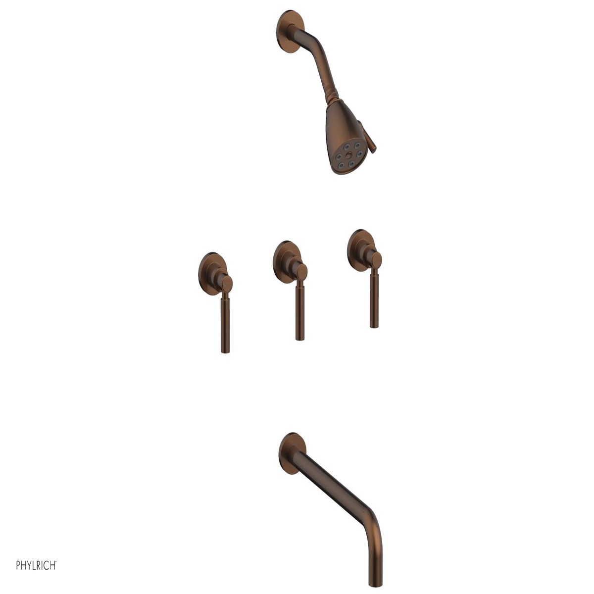 BASIC Three Handle Tub and Shower Set 14 Spout - Lever Handles D2130-14
