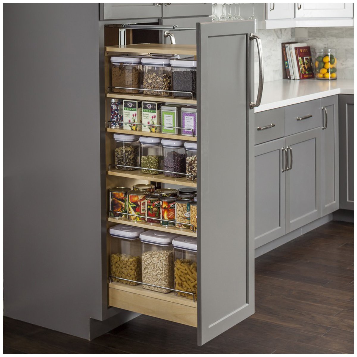 Hardware Resources Wood Pantry Cabinet Pullout