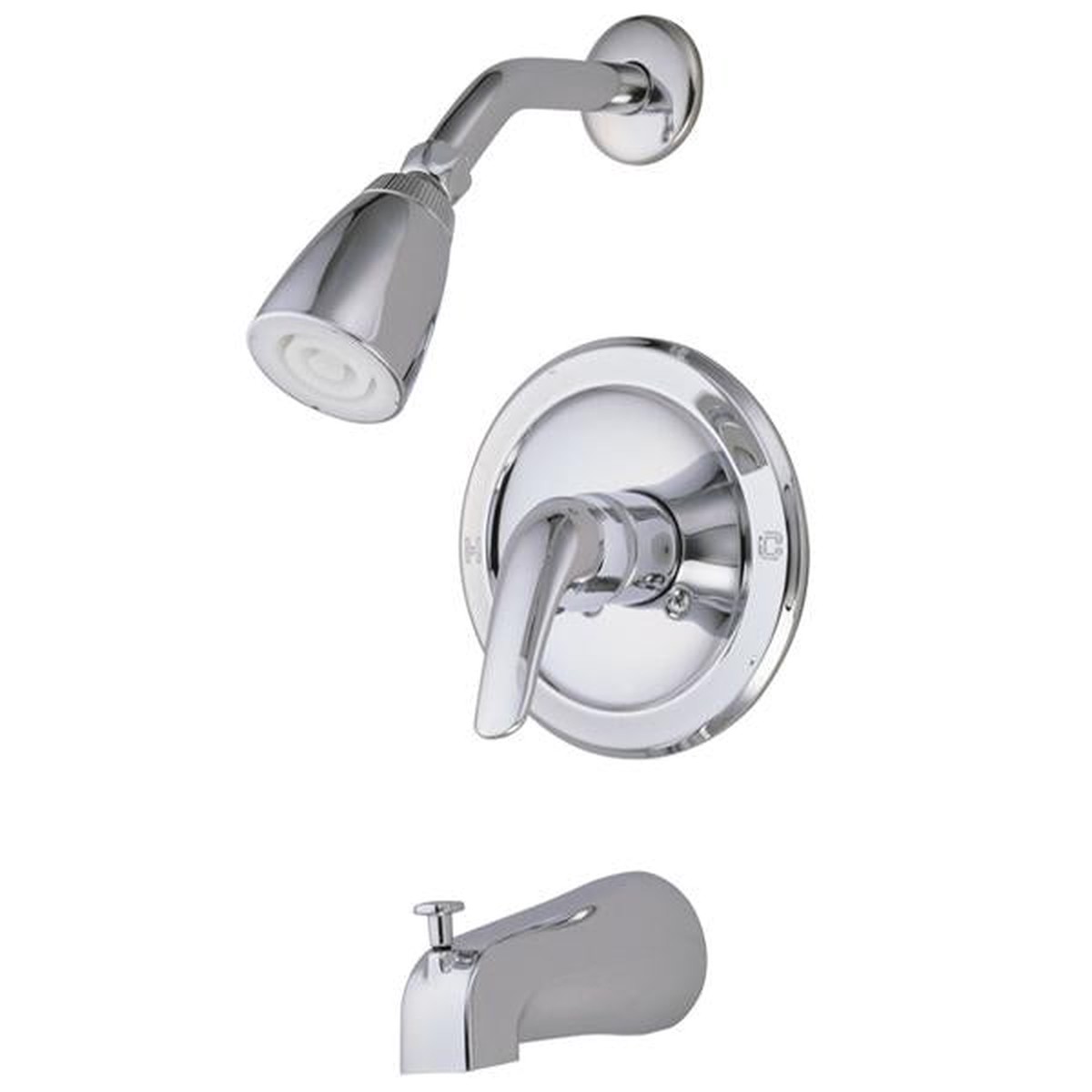 Kingston Brass Water Saving Chatham Tub and Shower Faucet with Water Savings Showerhead and Single Lever Handle