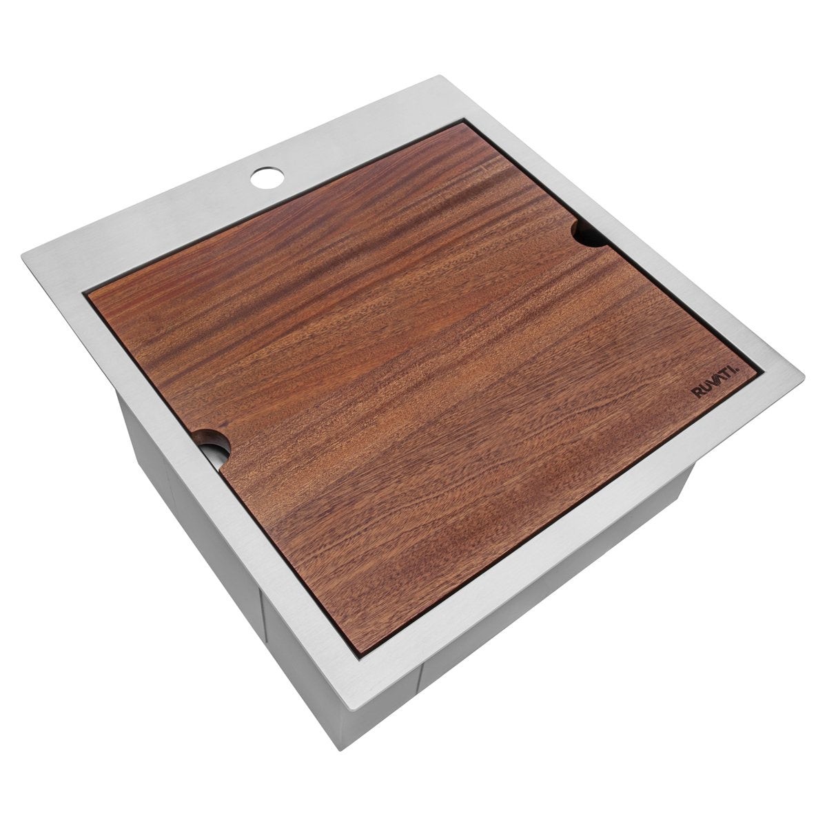 Ruvati RVH8221 21 x 20 RV Workstation Drop-in Topmount 16 Gauge Stainless Steel Bar Prep Kitchen Sink