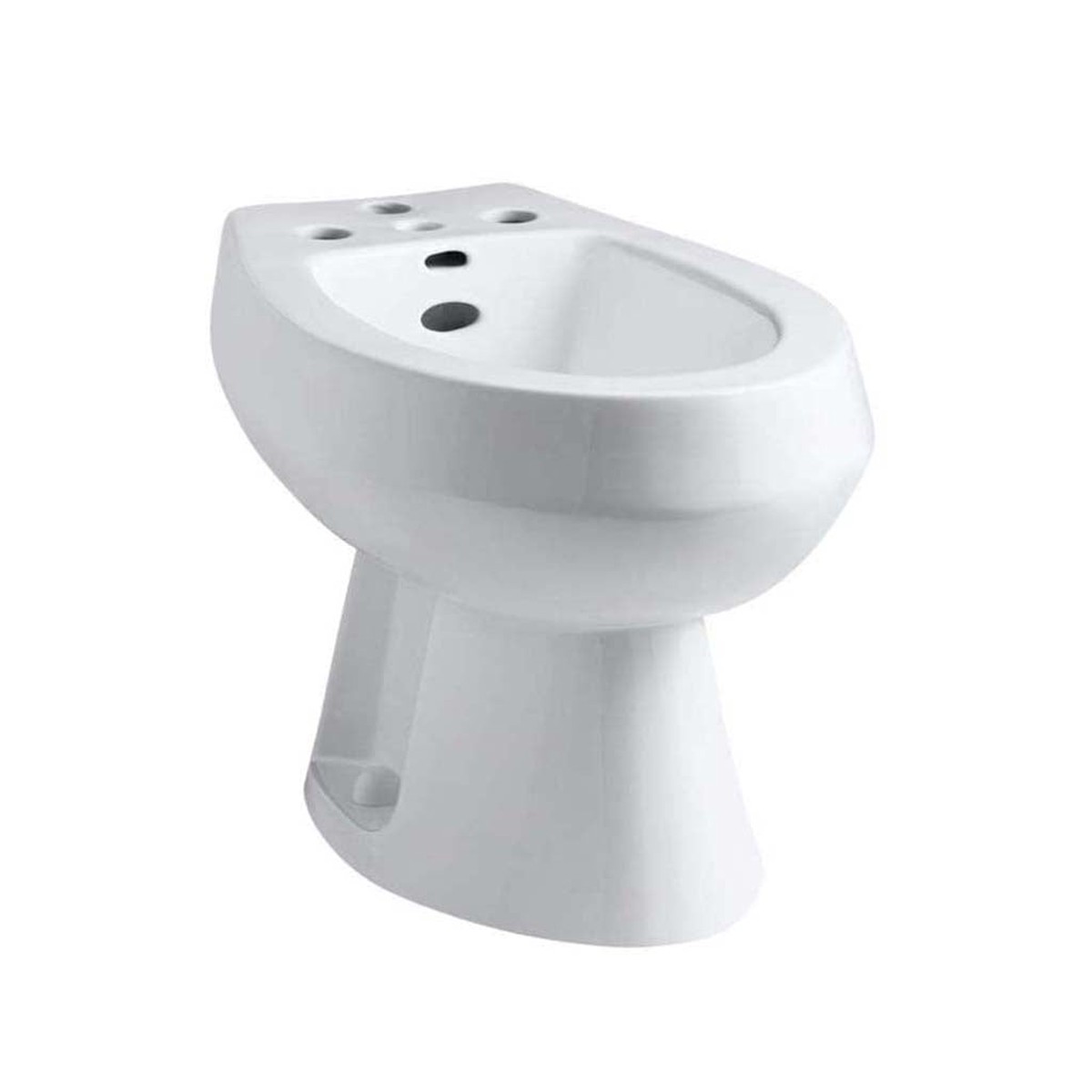 San Tropez Vertical Spray Bidet with 4 Faucet Holes- Floor Mount - 16 Vitreous ChinaWhite