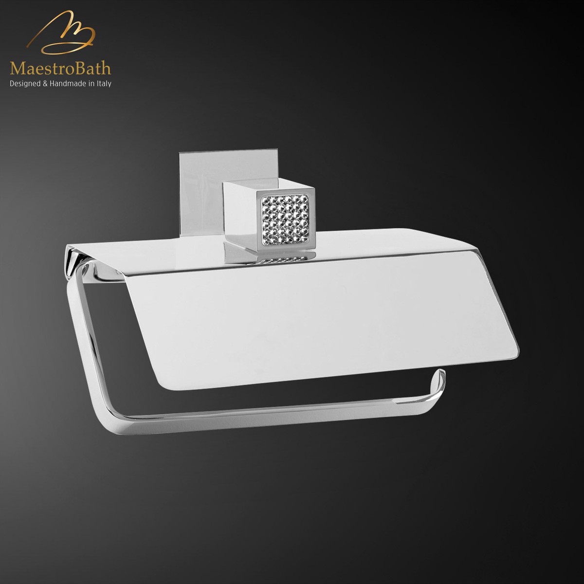 Skip Diamond Toilet Paper Holder with Cover Polished Chrome