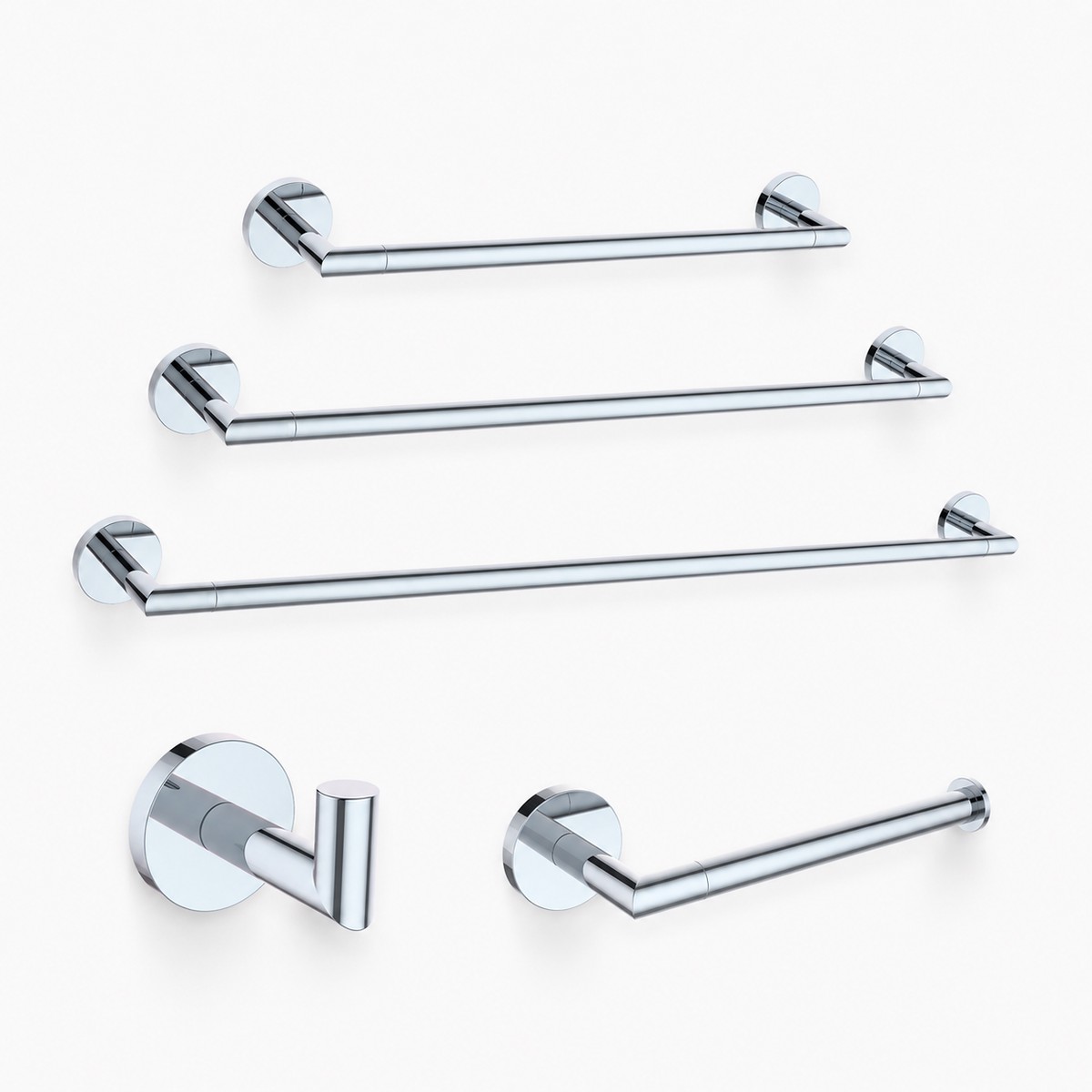 Soho Round Bathroom Accessories Set - Wall Mount - BrassPolished Chrome