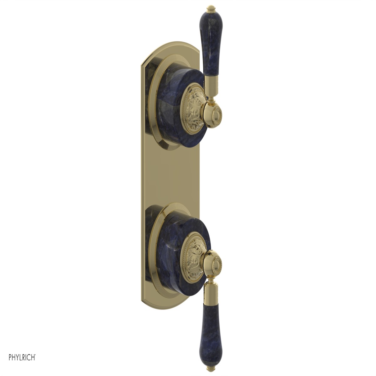 VERSAILLES 12 Mini Thermostatic Valve with Volume Control or Diverter - Bleu Sodalite Lever Handles 4-459A