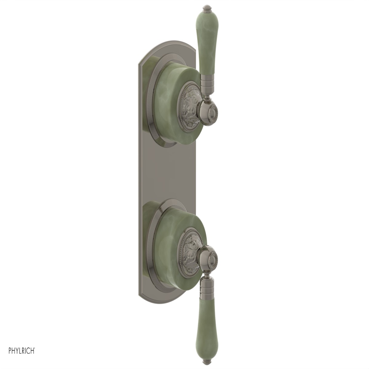VERSAILLES 12 Mini Thermostatic Valve with Volume Control or Diverter - Green Onyx Lever Handles 4-459F