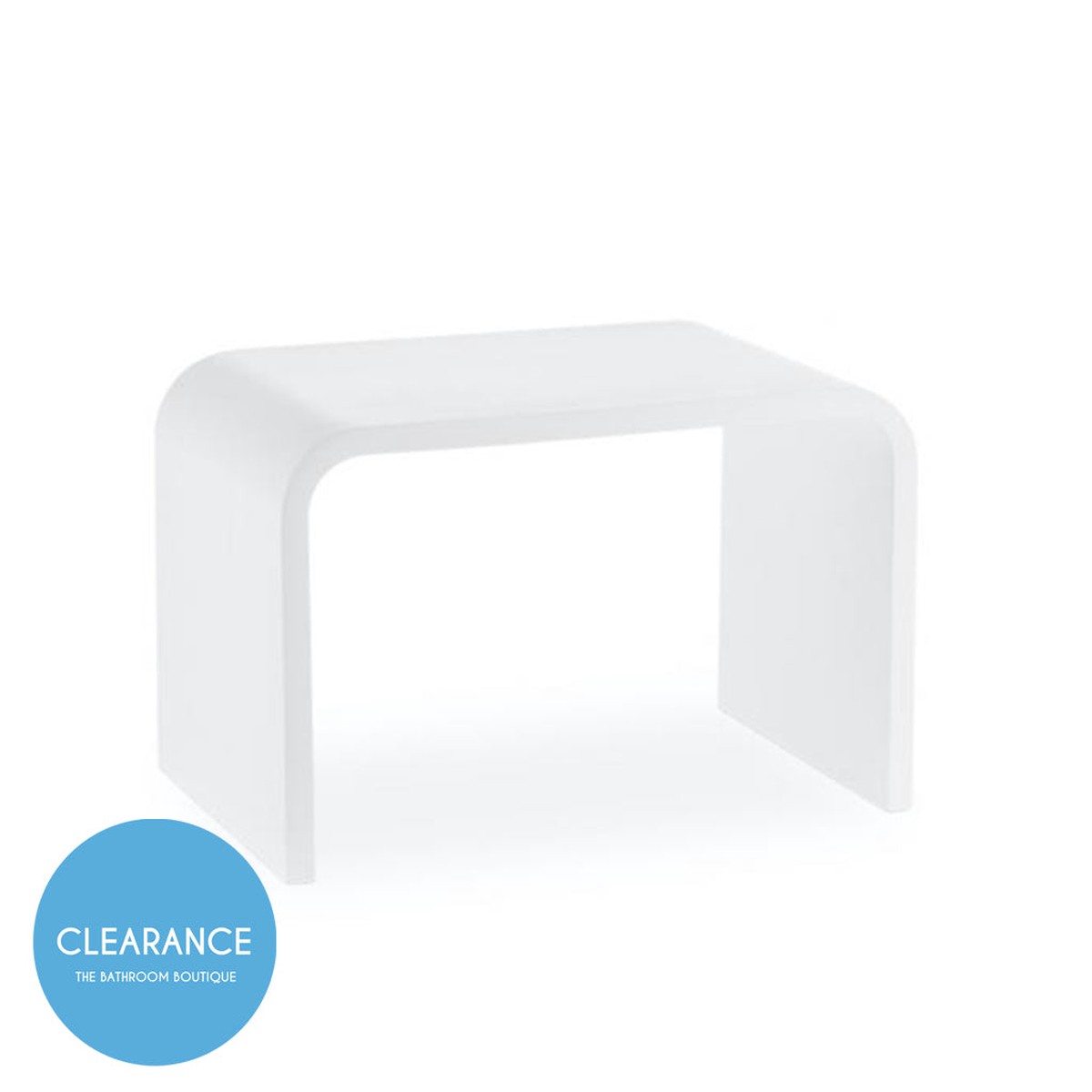 Bella Shower Seat - Free Standing - 12 Solid SurfaceMatte White (Final Sale)