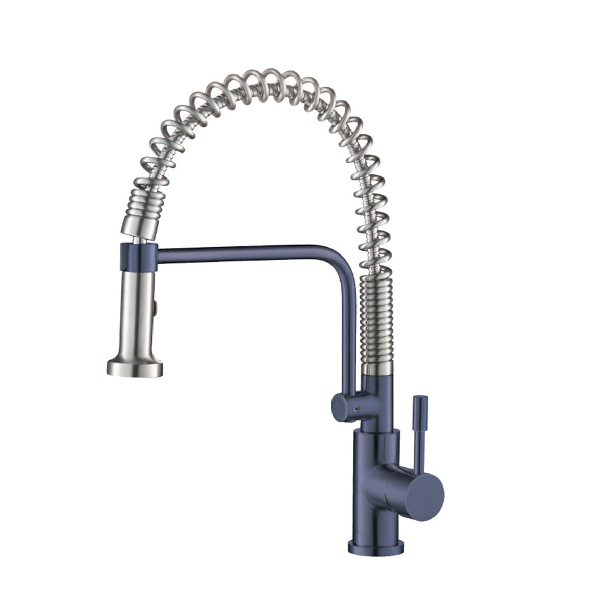 Caso Semi-Professional Dual Spray Pull Out Kitchen Faucet - Single Hole - 20 Stainless SteelNavy Blue