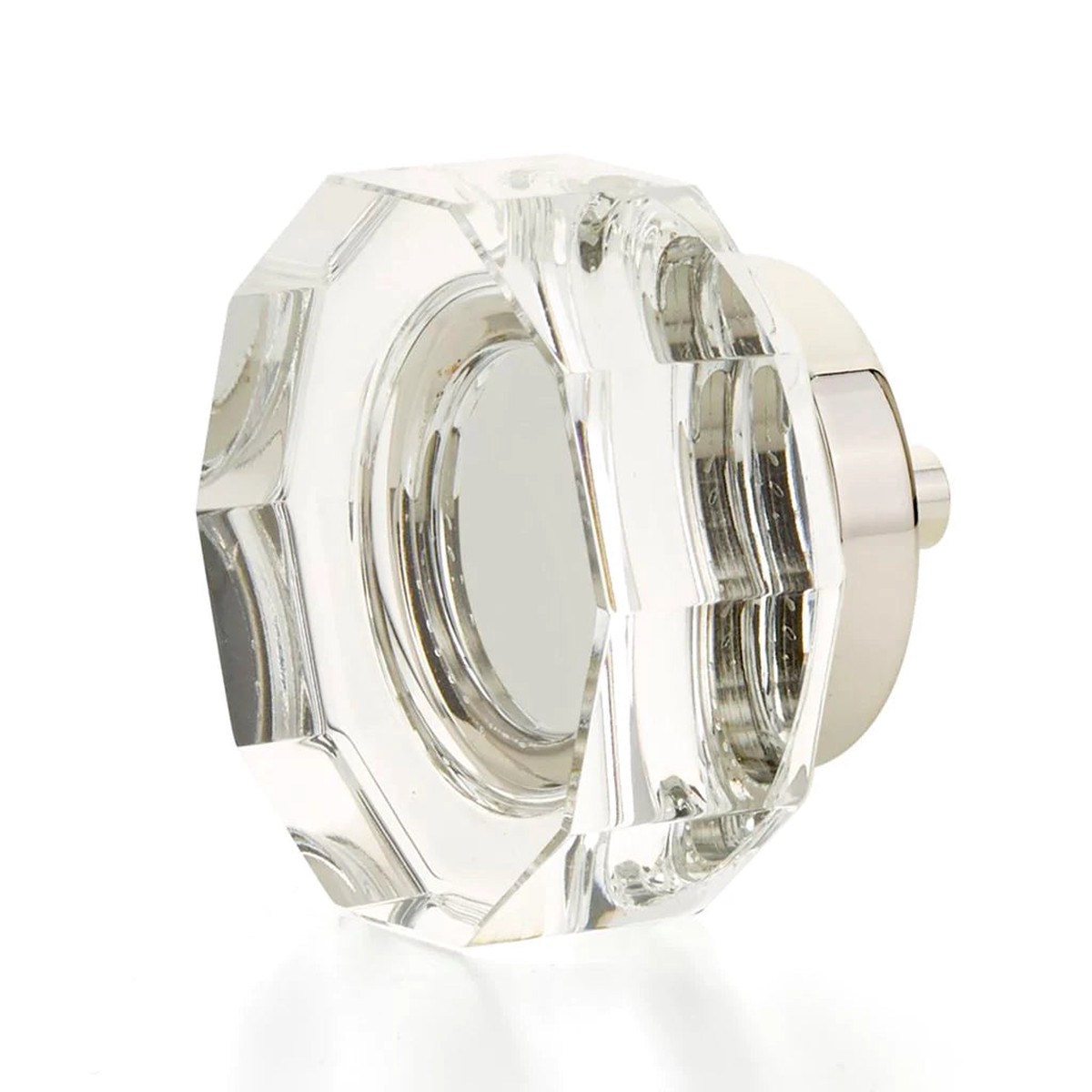 City Lights Large Multi-Sided Cabinet Knob - Cabinet Mount - 2 BrassGlassPolished Nickel