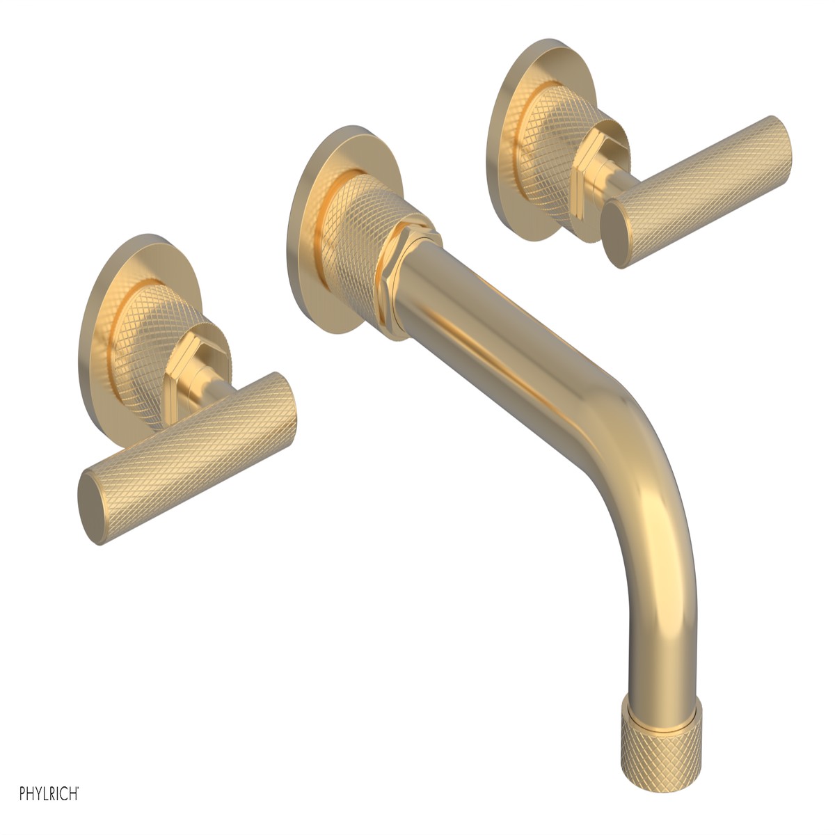 DUSTRIE Wall Lavatory Set - 7 58 Spout - Lever Handle - Knurled 371-12