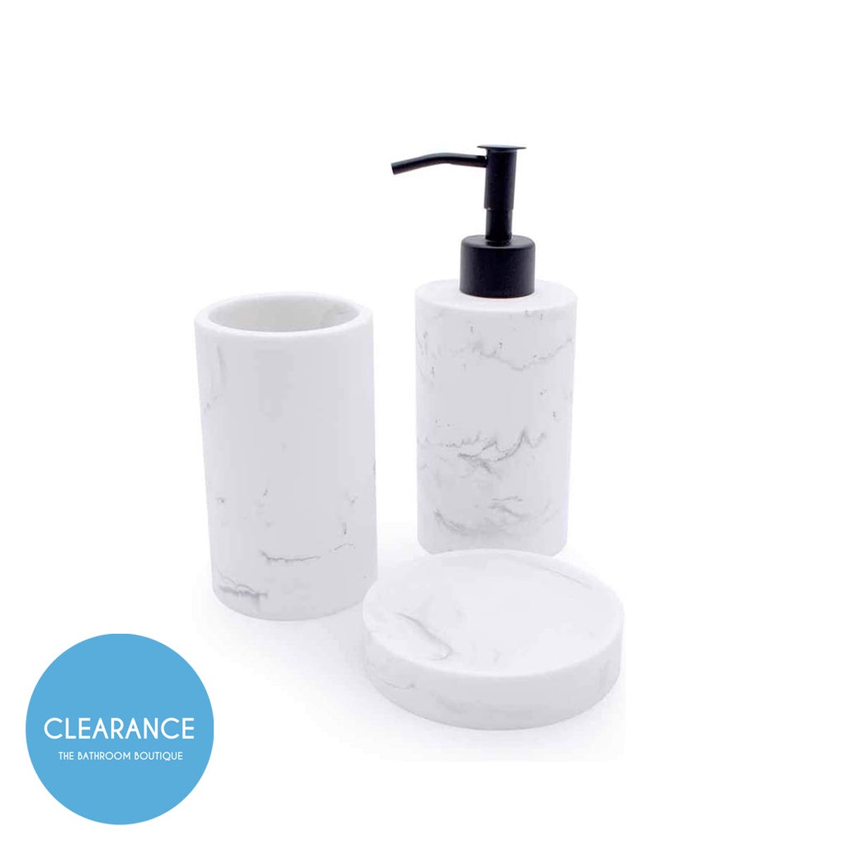 Marvel Bathroom Accessories Set - Free Standing - ResinMatt White