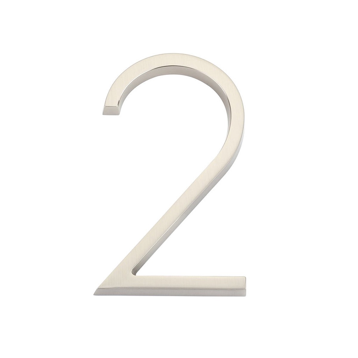 Modern 2 House Numbers - Wall Mount - 7 ZincSatin Nickel
