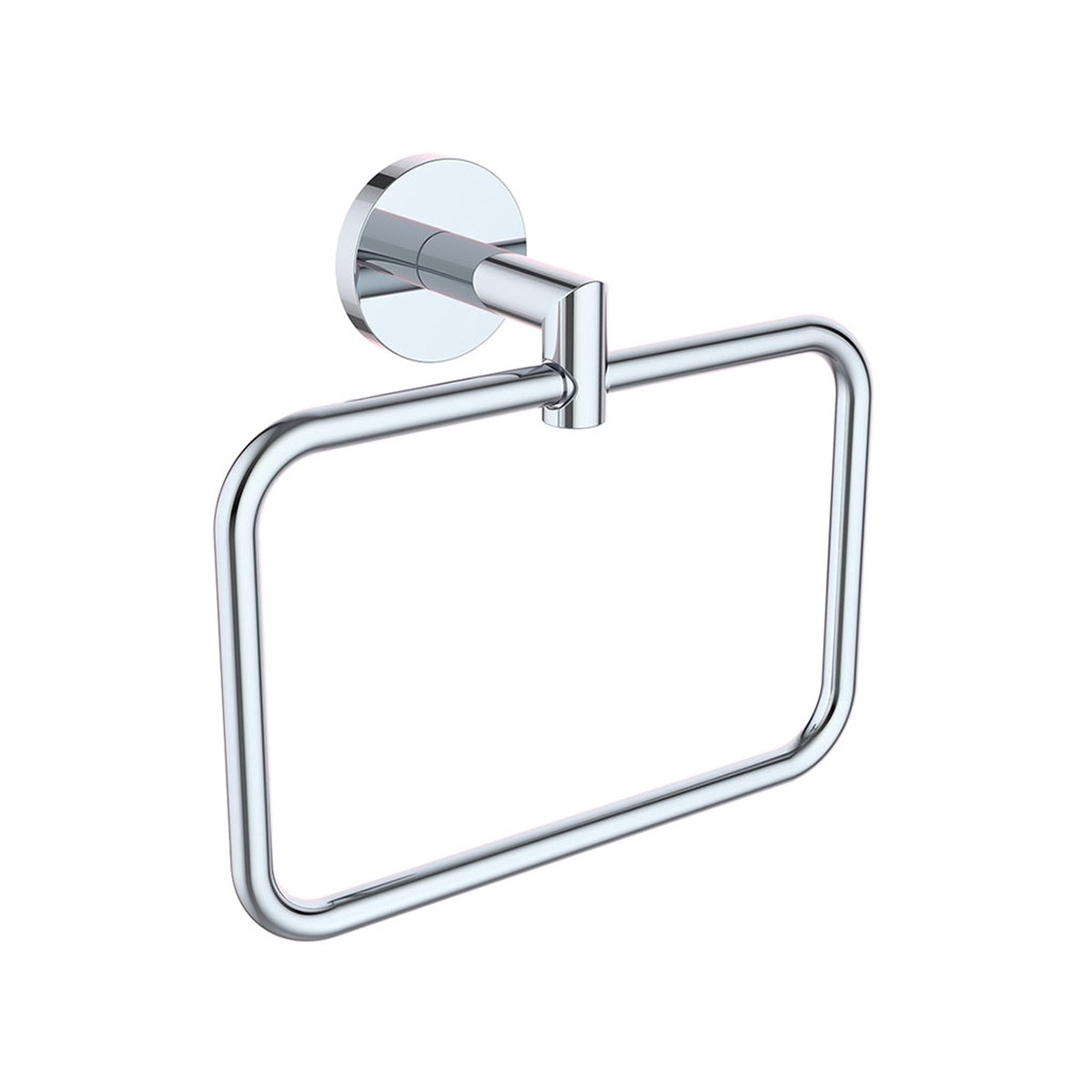 Seattle Rectangular Towel Ring - Wall Mount - 8 ZincPolished Chrome