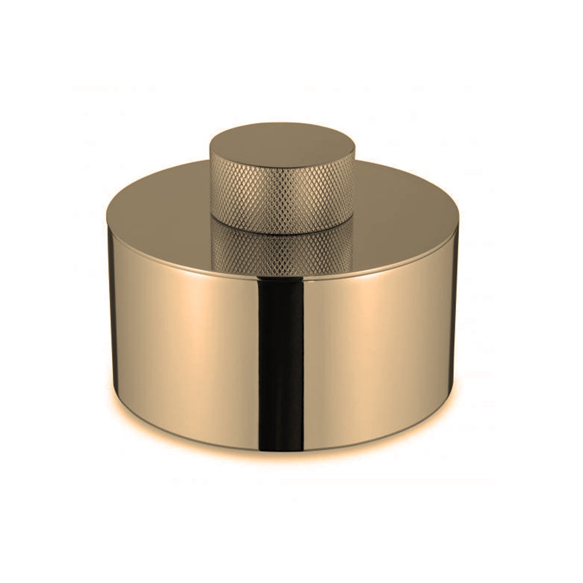 Urban Knurled Cotton Box - Free Standing - 4 BrassSatin Gold