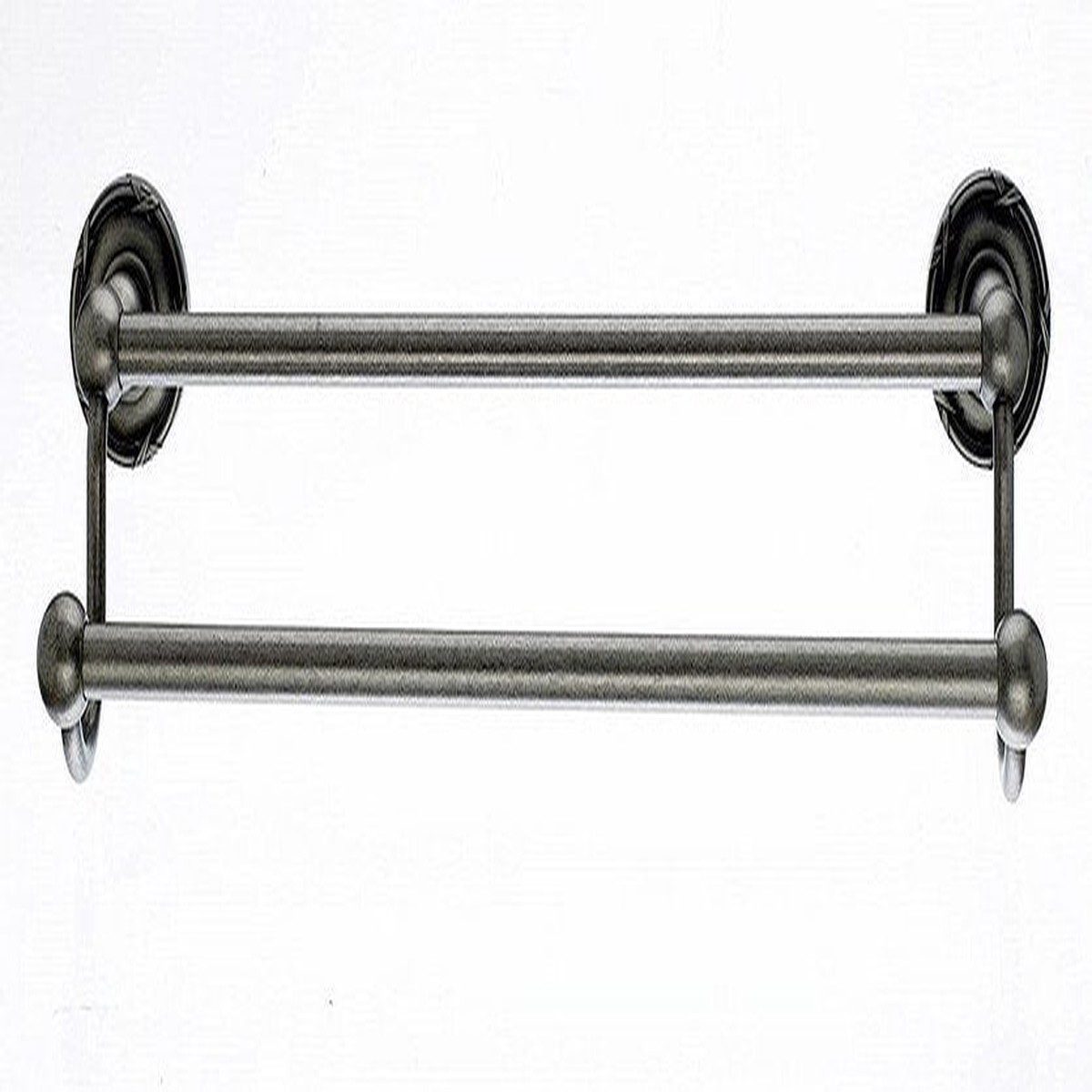 18 Double Towel Bar With Ribbon Reed Detail In Antique Pewter
