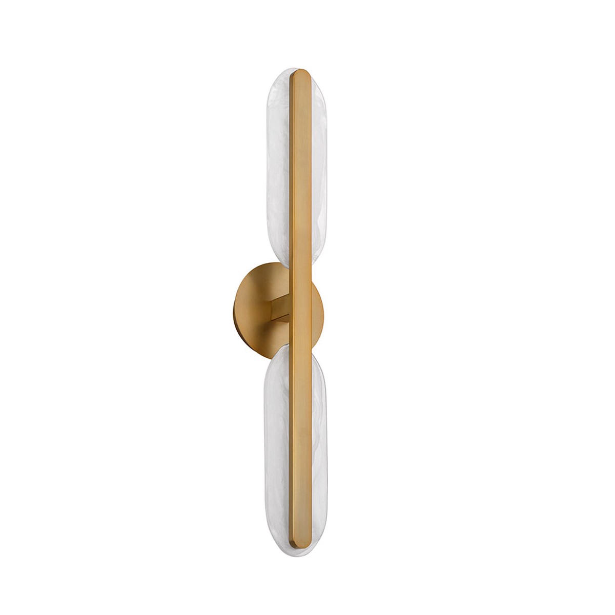 Avian 2 Round Led Light Fixture - Wall Mount - 28 SteelGlassBrushed Brass