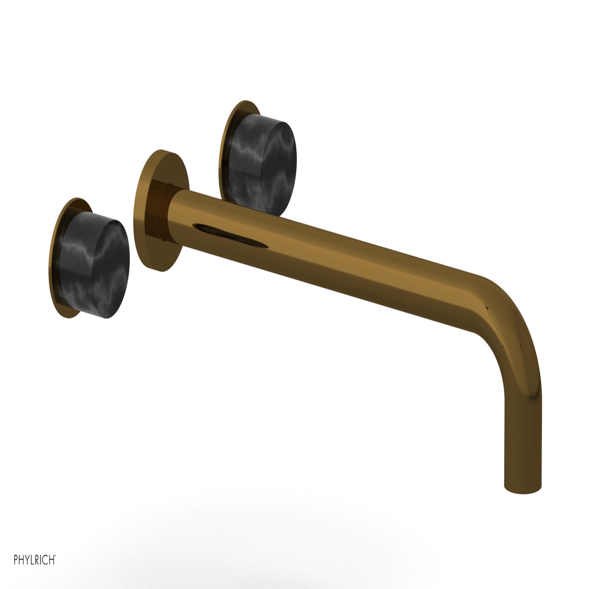 Basic II 12 Wall Lavatory Set - Black Marble Handles 230-13-12