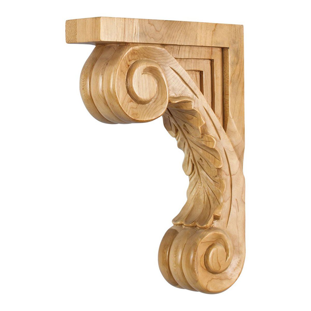 Hardware Resources Hard Maple Acanthus Scrolled Bar Bracket