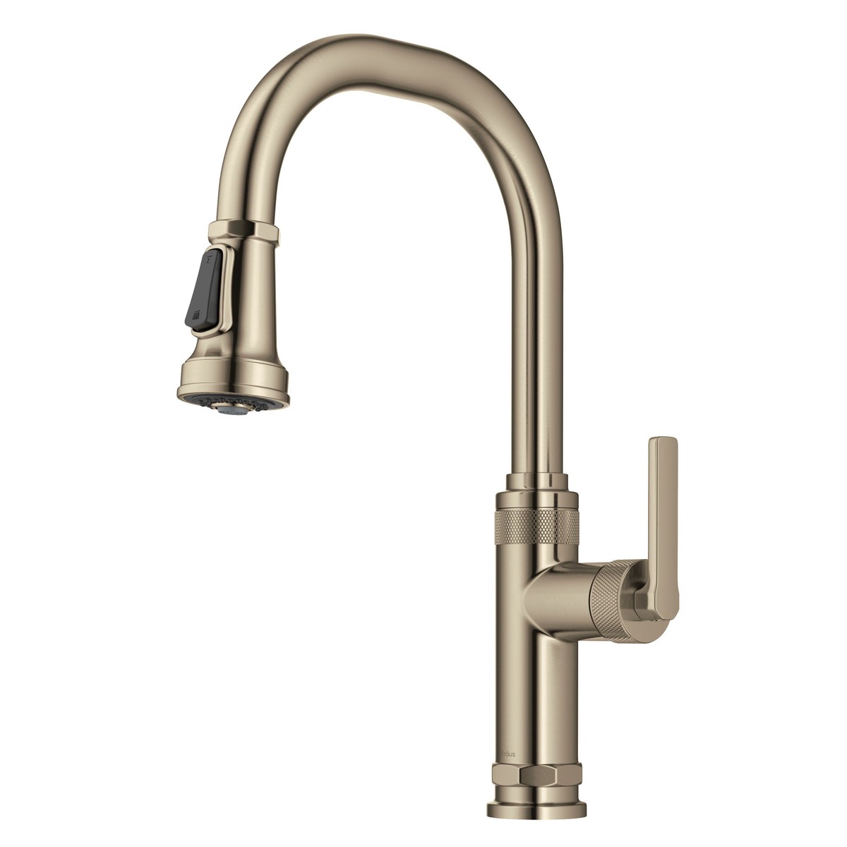 KRAUS Allyn Nut Bolt Diamond Cut Kitchen Faucet in Antique Champagne Bronze