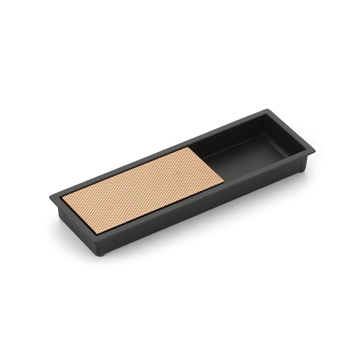 Modo Rectangular Mixed Cabinet Recessed Pull - Cabinet Mount - 7 ZincMatte BlackPolished Rose Gold