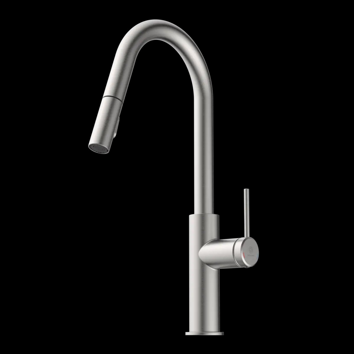 Wasserwerk Kitchen Faucet with Curved Pull-Down Spout in Brushed Nickel