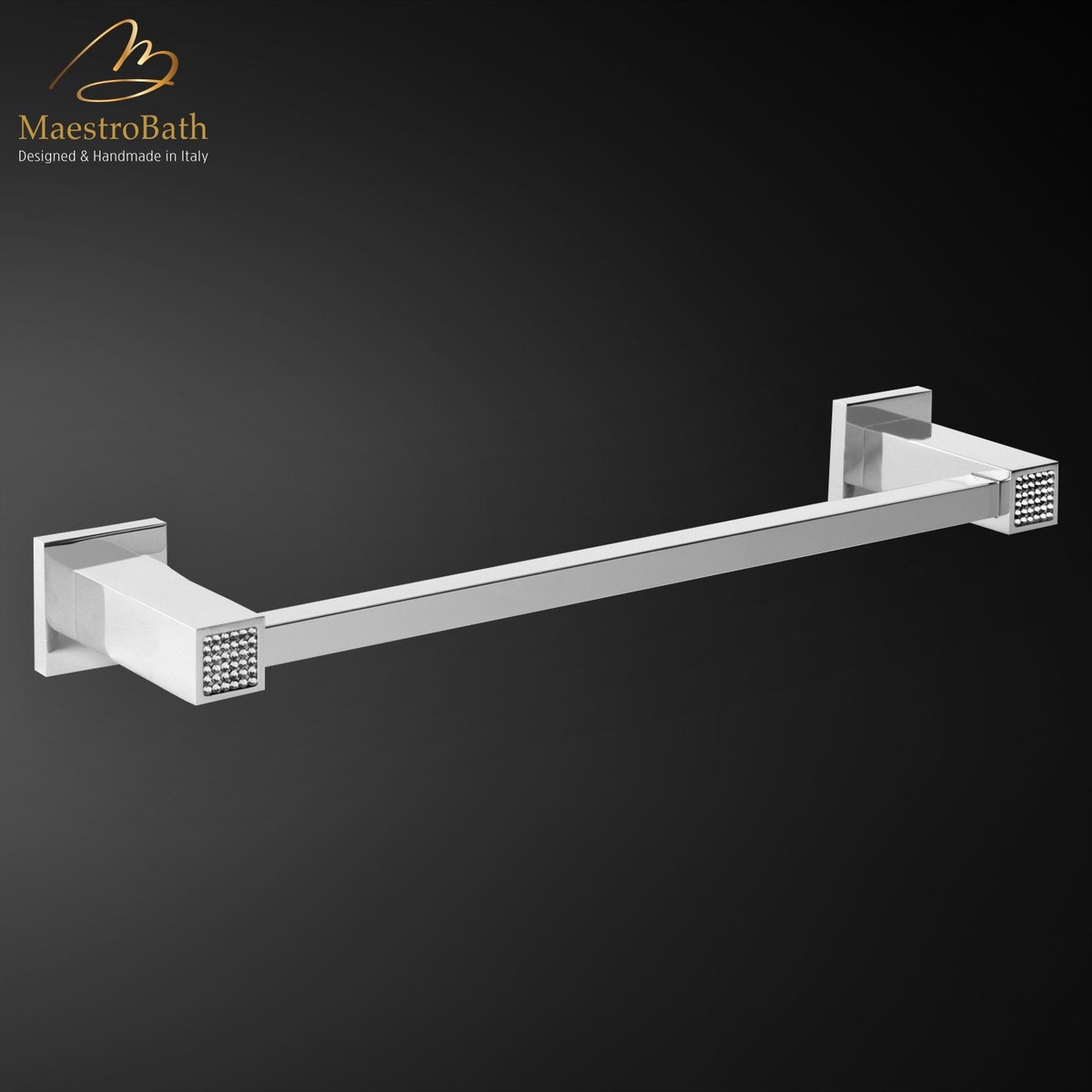 Skip Diamond Towel Bar Polished Chrome