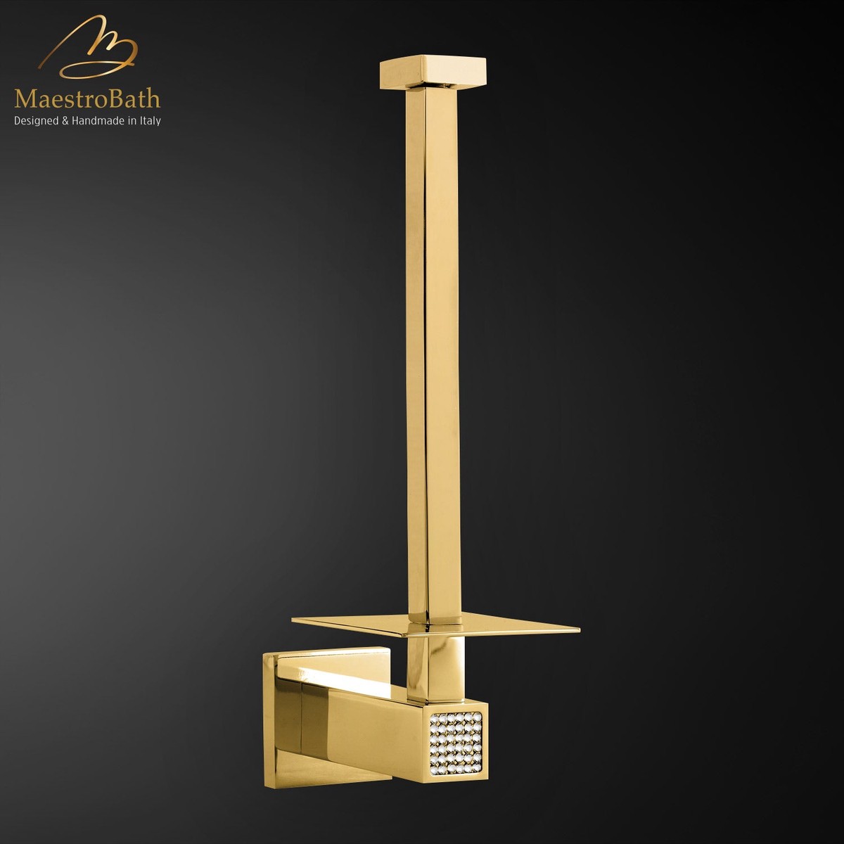 Skip Diamond Vertical Toilet Paper Holder Polished Gold