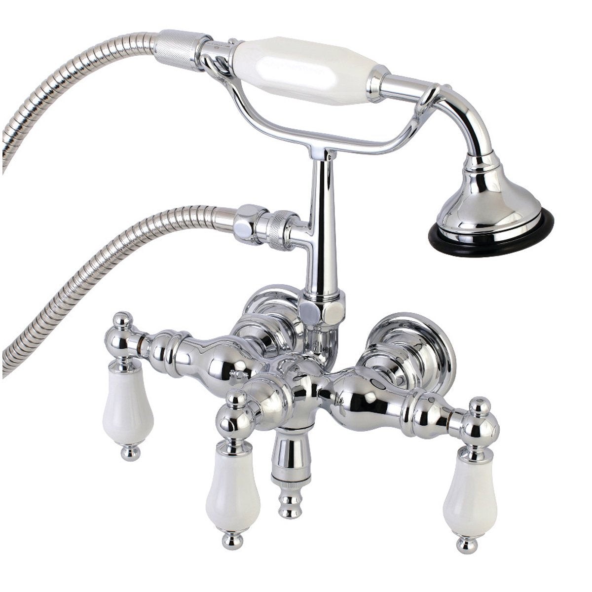 Aqua Vintage AE23TX-P 3-38-Inch Wall Mount Tub Faucet with Hand Shower