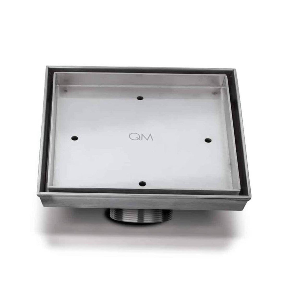 Delmar Mist (Tile-In) Center Square Shower Drain - Floor Mount - 6 Stainless SteelSatin