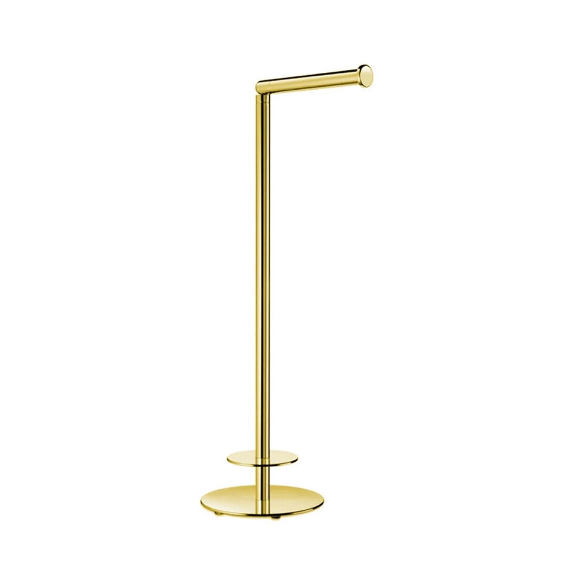 Universal Round Spare And Toilet Paper Holder - Free Standing - 19 BrassGold